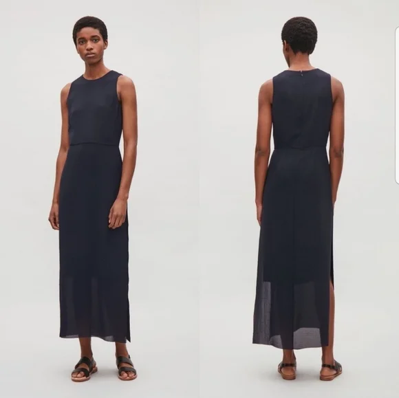 COS Navy Blue Sleeveless Maxi Dress - Picture 1 of 15